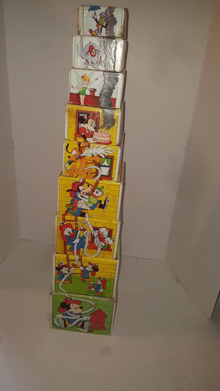Vintage Walt Disney Stacking 9/10 Boxes- Mickey Mouse, Donald Duck-1980s